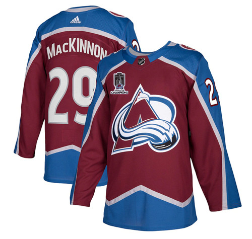 Men's Colorado Avalanche #29 Nathan MacKinnon 2022 Stanley Cup Champions Patch Stitched Jersey